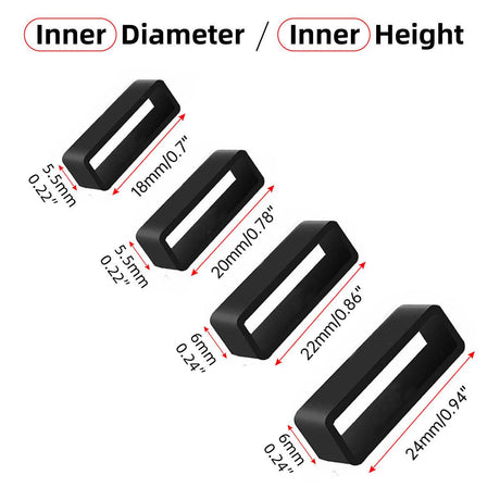 4/8pcs Watch Silicone Gel Ring Bracelet Rubber Bands for Men Women Fashion - 20mm-4pcs
