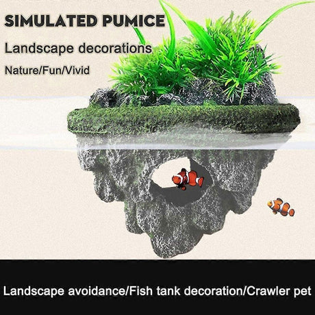 Fish Tank Aquascape Hoverstone Decoration Natural Rock Landscaping for Aquarium - S