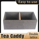 Double Compartment Tea Caddy Hotel Room Storage Organizer for Tea Bags Sugar