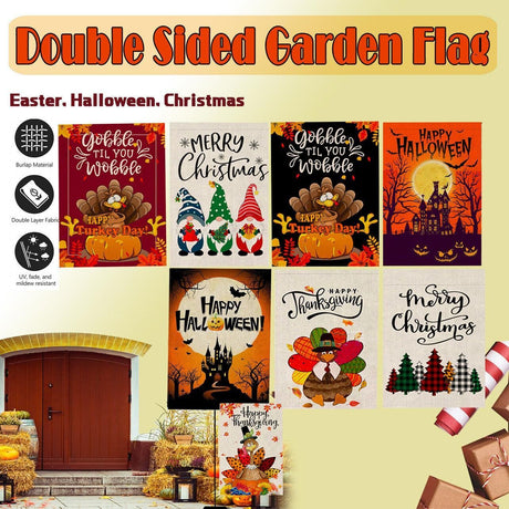 Christmas Halloween Garden Flag House Yard Decorative Double Sided Outdoor - Christmas6