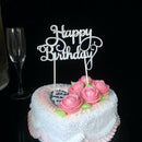 Happy Birthday Cake Topper Colour Printed Acrylic Party Decorations - Gold-Thin Line