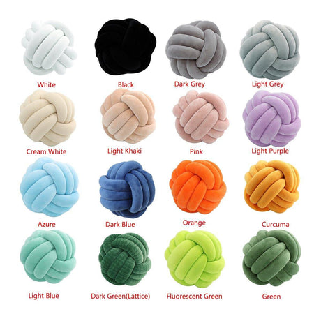 Three-Strand Braided Round Pillow Sofa Cushion Decorative Pillow for Living Room - Black