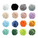 Three-Strand Braided Round Pillow Sofa Cushion Decorative Pillow for Living Room - Light Grey