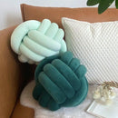 Three-Strand Braided Round Pillow Sofa Cushion Decorative Pillow for Living Room - Light Grey
