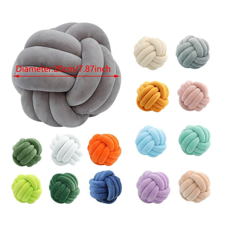 Three-Strand Braided Round Pillow Sofa Cushion Decorative Pillow for Living Room - Light Khaki