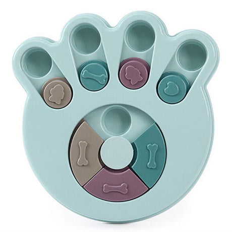 Dog Treat Dispenser Food Puzzle Toy Interactive Training Feeder Pet Supply Bowl - Claw-Green