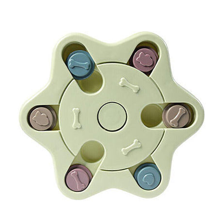 Dog Treat Dispenser Food Puzzle Toy Interactive Training Feeder Pet Supply Bowl - Claw-Green