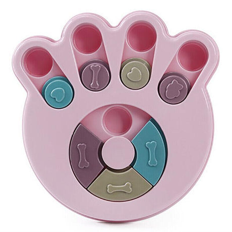Dog Treat Dispenser Food Puzzle Toy Interactive Training Feeder Pet Supply Bowl - Hexagon-Green