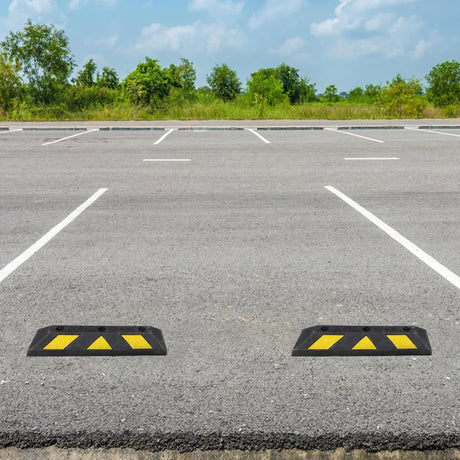 2PCS Rubber Parking Curb Wheel Stop for Driveway and Car Park