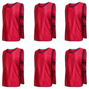 6X Sports Training Bibs Soccer Vests Group Team Bibs Basketball Cricket Football - Pink-L