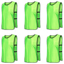 6X Sports Training Bibs Soccer Vests Group Team Bibs Basketball Cricket Football - GrassGreen-M