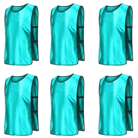 6X Sports Training Bibs Soccer Vests Group Team Bibs Basketball Cricket Football - Pink-M