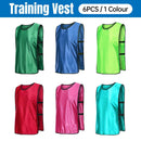 6X Sports Training Bibs Soccer Vests Group Team Bibs Basketball Cricket Football - Fluorescent Green-S