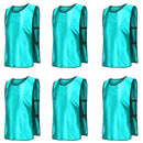 6X Sports Training Bibs Soccer Vests Group Team Bibs Basketball Cricket Football - Fluorescent Green-S