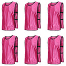 6X Sports Training Bibs Soccer Vests Group Team Bibs Basketball Cricket Football - Fluorescent Green-S
