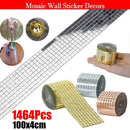 Diy Mini Mosaic Tiles Self-Adhesive Square Mirror Glass Wall Sticker Decors - Gold