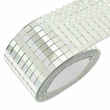 Diy Mini Mosaic Tiles Self-Adhesive Square Mirror Glass Wall Sticker Decors - Gold