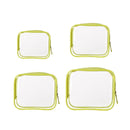 4pcs Durable PVC Cosmetic Bags Easy to Clean Multiple Sizes and Colours 9 Shades - 4pcs-Banana