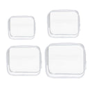 4pcs Durable PVC Cosmetic Bags Easy to Clean Multiple Sizes and Colours 9 Shades - 4pcs-Black