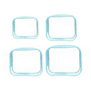 4pcs Durable PVC Cosmetic Bags Easy to Clean Multiple Sizes and Colours 9 Shades - 4pcs-Black
