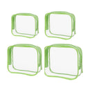 4pcs Durable PVC Cosmetic Bags Easy to Clean Multiple Sizes and Colours 9 Shades - 4pcs-Blue