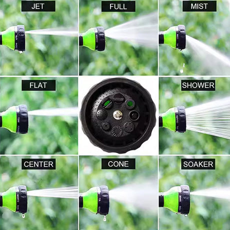 Washing Nozzle Plant Pet Hose 8-Mode Garden Car Water Foam Sprayer Soap Dispenser - Yellow