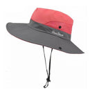 Women Wide Brim Ponytail Hat Sun Protect Visor Summer Beach Cap Anti Uv Floppy - Yellow