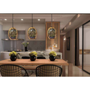 Moravian Glass Oval Pendant Light - Chrome