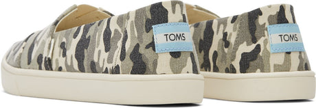 TOMS Womens Casual Canvas Slip On Sneakers Shoes Espadrilles Flats - Army Camo Camouflage - US 9