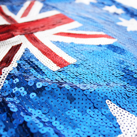 Womens Australia Flag Sequin Dress Australian Day Aussie Oz Costume