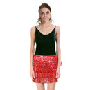 Adult Sequin Fringe Skirt w/ Adjustable Tie Costume Party in Red