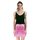 Adult Sequin Fringe Skirt w/ Adjustable Tie Party Costume in Light Pink
