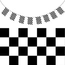 CHECKERED BUNTING FLAG Race Car Chequered Flag Banner Hanging Decoration Rectangular - 10.8 Metres