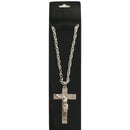 Jesus Christ Metal Necklace Chain Pendant Chain Jewellery Crucifix - Silver