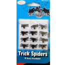 12x MINI FAKE SPIDERS Trick Halloween Scary Arachnids Joke Prank Small Gag Toy Bug