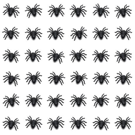 36x MINI FAKE SPIDERS Trick Halloween Scary Arachnids Joke Prank Small Gag Toy Bug