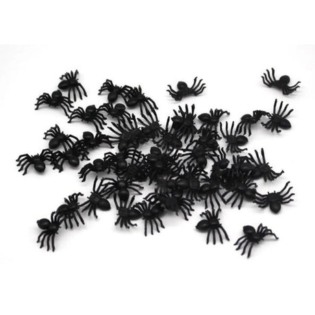 60x MINI FAKE SPIDERS Trick Halloween Scary Arachnids Joke Prank Small Gag Toy Bug