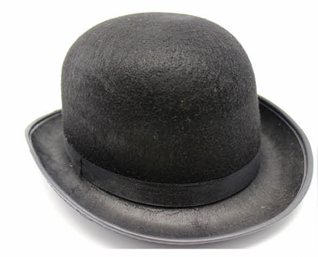 BOWLER HAT Party Vintage Costume Derby Felt Dance Halloween in Black