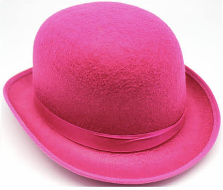 BOWLER HAT Party Vintage Costume Derby Felt Dance Halloween in Hot Pink