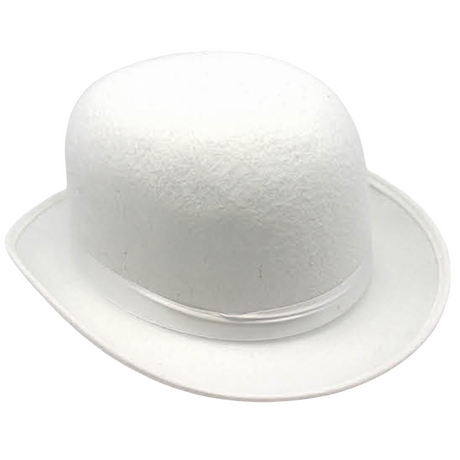 BOWLER HAT Party Vintage Costume Derby Felt Dance Halloween in White