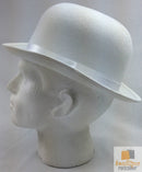 BOWLER HAT Party Vintage Costume Derby Felt Dance Halloween in White