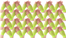 24 Pair Fishnet Gloves Fingerless Wrist Length 70s80s Costume Party Fluro Yellow