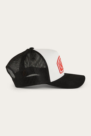 Ringers Western Wheatbelt Trucker Baseball Cap Hat in White/Red