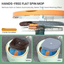 Premium Microfiber Round Mop Bucket Set w/ Clean & Dirty Water Separation 360 Degree - Light Green