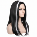 Womens VAMPIRE WIG Long Straight Wig Costume Party Hair Accessory Halloween - Black/White