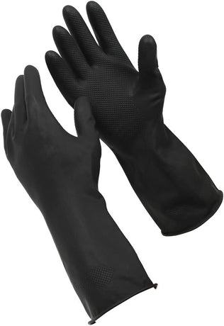 1 Pair Sabco Heavy Duty Latex Gloves w/ Cotton Lining - Large Size