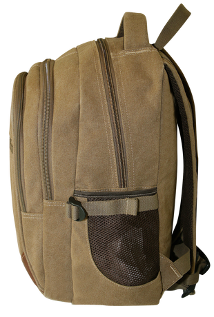 FIB Washed Canvas Backpack Bag in Khaki