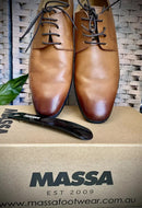 Massa Ascoli Leather Derby Dress Lace Up Shoes Wedding Business Formal in Tan - UK 9
