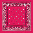 BANDANA Paisley 100% COTTON Head Wrap Durag Bandanna Summer Biker Scarf Mask - Hot Pink