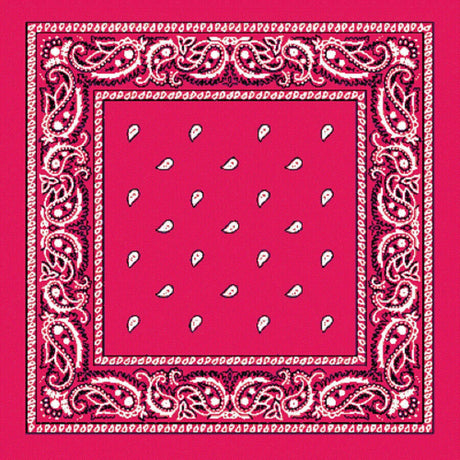 BANDANA Paisley 100% COTTON Head Wrap Durag Bandanna Summer Biker Scarf Mask - Hot Pink